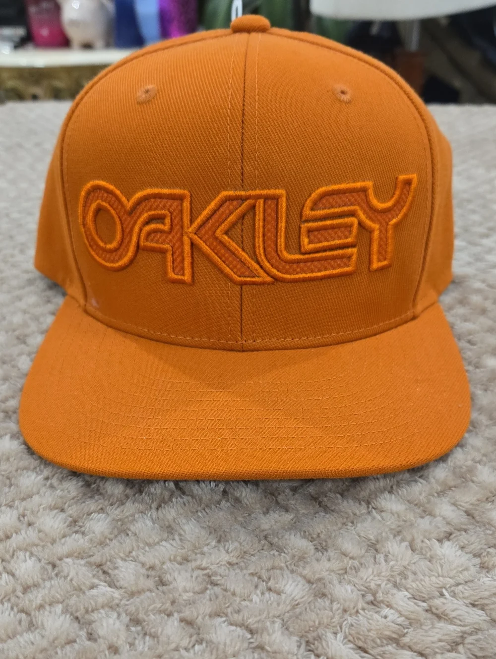 Oakley Ginger Orange B1B Flat Bill Snapback Hat NWT